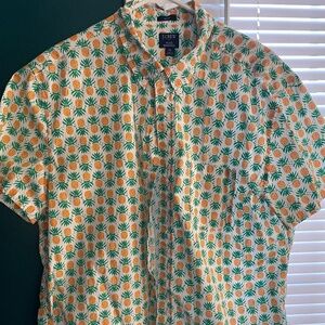 JCREW Mens XL Slim Pineapple Button up Shirt